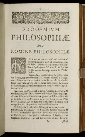 Prooemium Philosophiae.