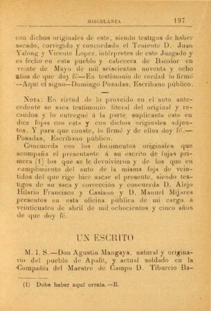 Un escrito