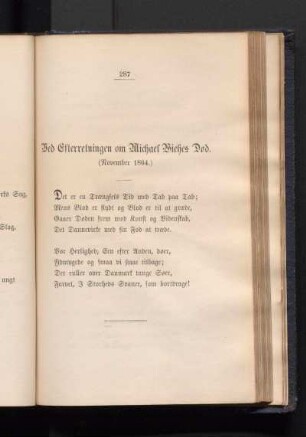 Ved Efterretningen om Michael Wiehes Død. (November 1864.)