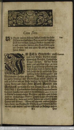 Leichenpredigt : [Leichen-Predigt], Vot:, Praetext., Text, Exordium, Propositio, Abhandlung