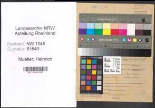 Entnazifizierung Heinrich Mueller , geb. 02.04.1905 (Angestellter)