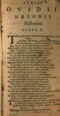Pvblii Ovidii Nasonis Opervm Tomvs ..., 3. ... quo continentur Fastorum Libri VI. Tristium Libri V. De Ponto Libri IV. Dirae in Ibin. Halieuticon fragmentum