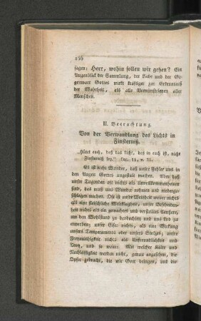 II. Betrachtung. Von der Verwandlung des Lichts in Finsterniß.
