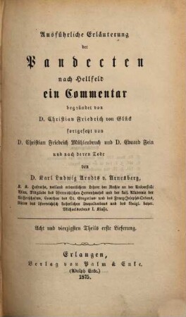 Versuch einer ausführlichen Erläuterung der Pandecten nach Hellfeld : ein Commentar für meine Zuhörer, 48,1