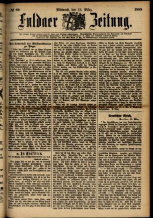 Ausgabe vom Mittwoch, den 13. März 1889.