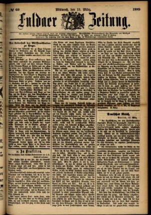 Ausgabe vom Mittwoch, den 13. März 1889.