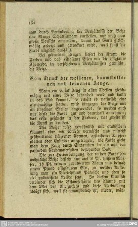 Vom Druck der wollenen, baumwollenen und leinenen Zeuge