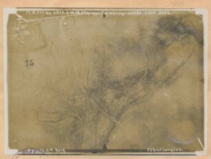 Foto eigener Stellungen nordwestlich von Warcq (Luftbild)