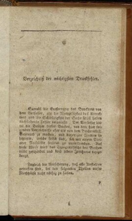 Verzeichniß der wichtigsten Druckfehler.