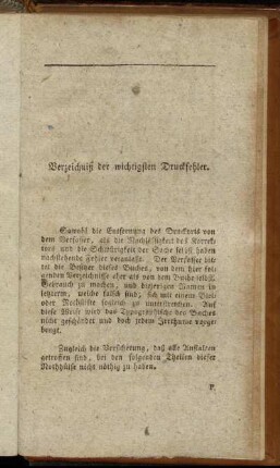 Verzeichniß der wichtigsten Druckfehler.