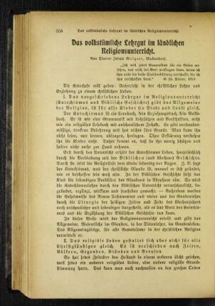 ¬Das¬ volkstümliche Lehrgut im ländlichen Religionsunterricht