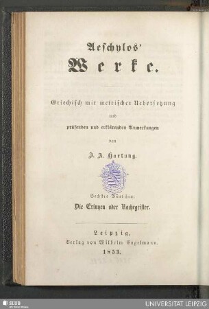 6: Aeschylos Erynien oder Rachegeister