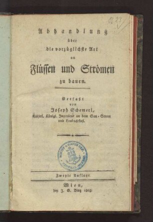 Abhandlung über die vorzüglichste Art an Flüssen und Strömen zu bauen