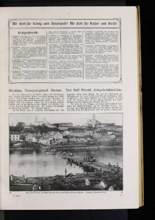Die Stadt Grodno: Deutsche Pioniere bauen eine Brücke über den Njemen.