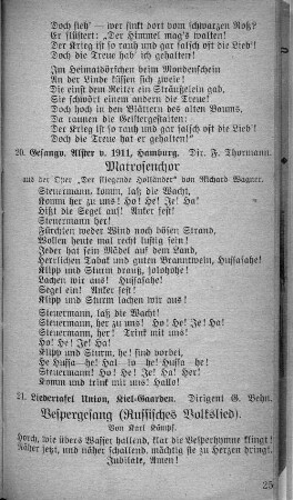 "Vespergesang (Russisches Volkslied)."