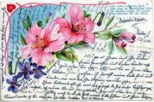 Grußkarte mit Blumenmotiv und Vers