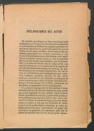 Declaraciónes del autor