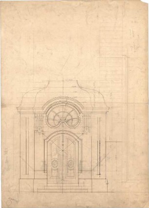 Pfann, Paul; München, Möhlstr.; Wohnhaus O. Bischoff - Portal (Ansicht)