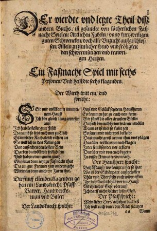 Sehr Herrliche Schöne Artliche und gebundene Gedicht mancherley art : als Tragedi / Comedi / Spiel / Gesprech / Sprüch und Fabel ..., 4. Fabeln und gute Schwenck