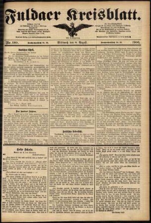 Ausgabe vom Mittwoch, den 08. August 1906.