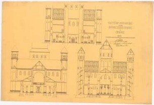 Sankt Antonius Basilika, Rheine: Querschnitte 1:100 (Vorentwurf)