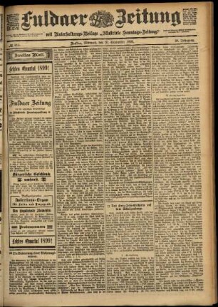 Zweite Ausgabe vom Mittwoch, den 20. September 1899.