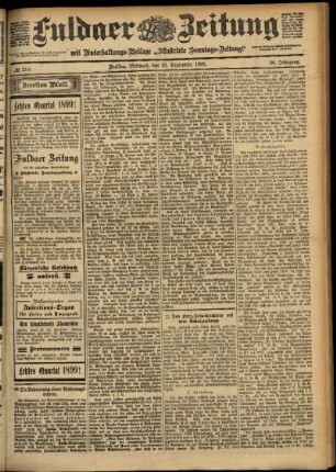 Zweite Ausgabe vom Mittwoch, den 20. September 1899.
