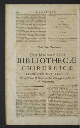 Liber decimus tertius. ... à Litera O. ...