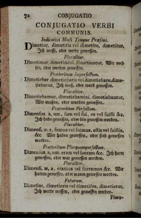Conjugatio Verbi communis. - [Conjugatio] de verbis anomalis.