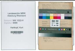 Entnazifizierung Kurt Hartkopf , geb. 00.00.0000 ()