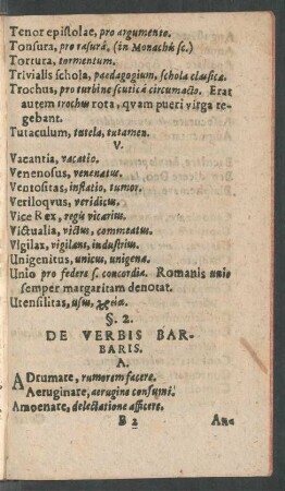 §. 2. De Verbis Barbaris.