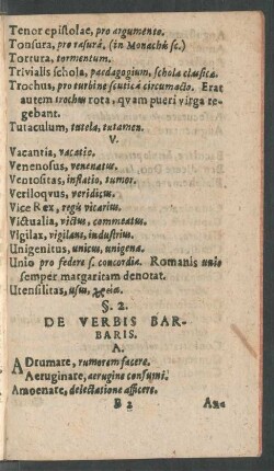 §. 2. De Verbis Barbaris.