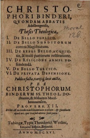 Theses theologicae de bello publico