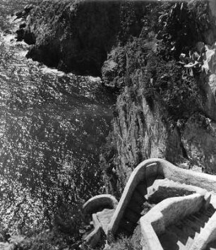 Reisefotos. Capri. Treppenanlage an der Steilküste (vielleicht zur Strada Krupp gehörend)