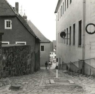 Stolpen, Kirchgasse. Blick zum Markt