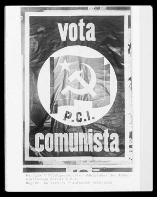 Perugia, Wahlplakat der kommunistischen Partei P.C.I.