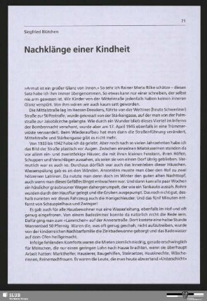 Nachklänge einer Kindheit