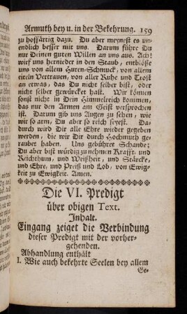 159-188, Die VI. Predigt