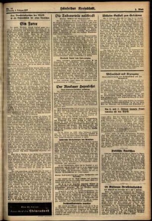 Zweite Ausgabe vom Mittwoch, den 03. Februar 1937.