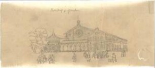 Zocher, Ernst; München; Bahnhof von F. Bürklein - Perspektive