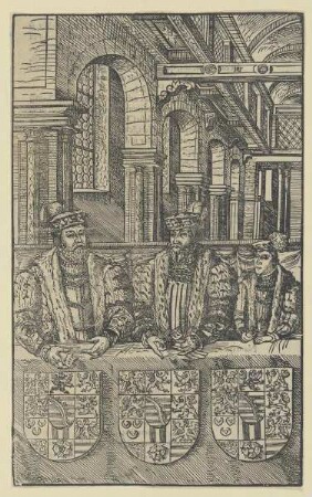 Gruppenbild der Herzöge Johann Friedrich der Mittlere, Johann Wilhelm und Johann Friedrich d.J. zu Sachsen