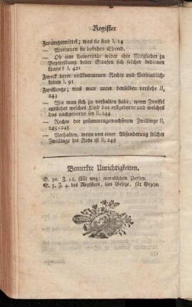 Bemerkte Unrichtigkeiten.