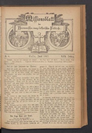 N°. 6. Juni 1917. XIX. Jahrg