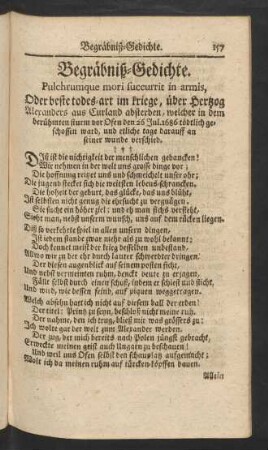 Begräbniß-Gedichte.