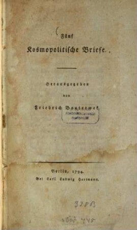 Fünf kosmopolitische Briefe