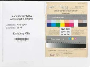 Entnazifizierung Otto Karlsberg , geb. 15.08.1899 (Angestellter)