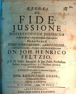 De fideiussione dissertationem iuridicam