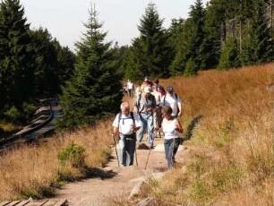 Wanderer unterhalb des Brockens in ca. 1100 m Höhe
