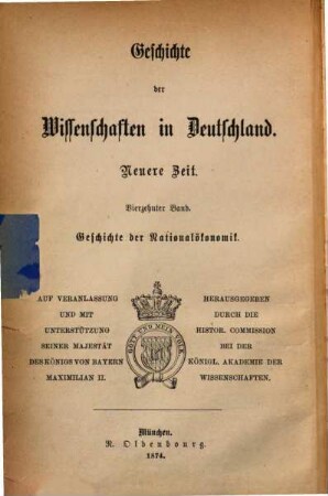 Geschichte der National-Oekonomik in Deutschland