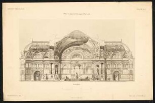 Ausstellungspalast für Berlin Schinkelwettbewerb 1881: Schnitt Maßstabsleiste (aus: Entwürfe von Mitgliedern des Architekten-Vereins zu Berlin, Neue Folge, Jg. 1882, Bl. 9)